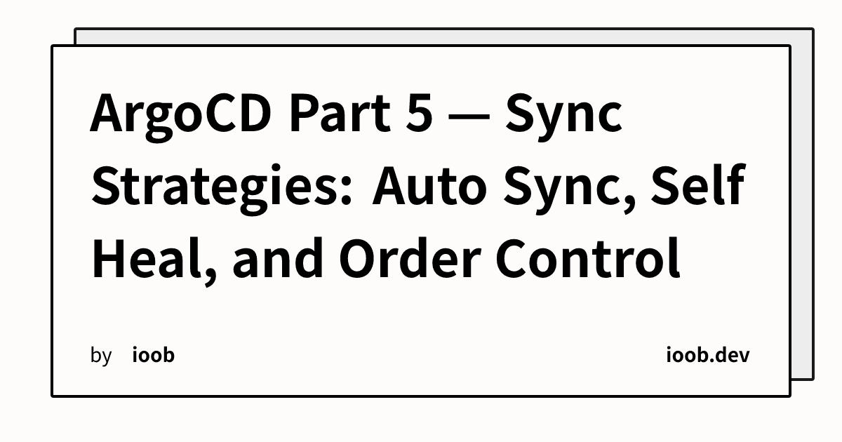 ArgoCD Part 5 — Sync Strategies: Auto Sync, Self Heal, and Order Control