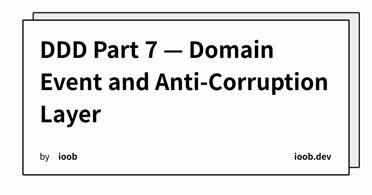 DDD Part 7 — Domain Event and Anti-Corruption Layer
