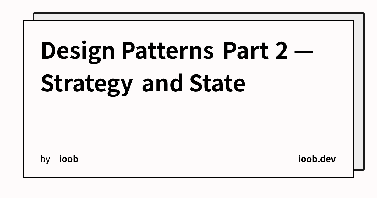 Design Patterns Part 2 — Strategy and State