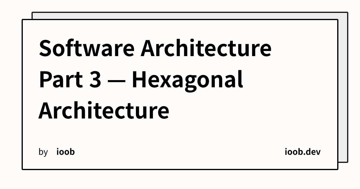Software Architecture Part 3 — Hexagonal Architecture