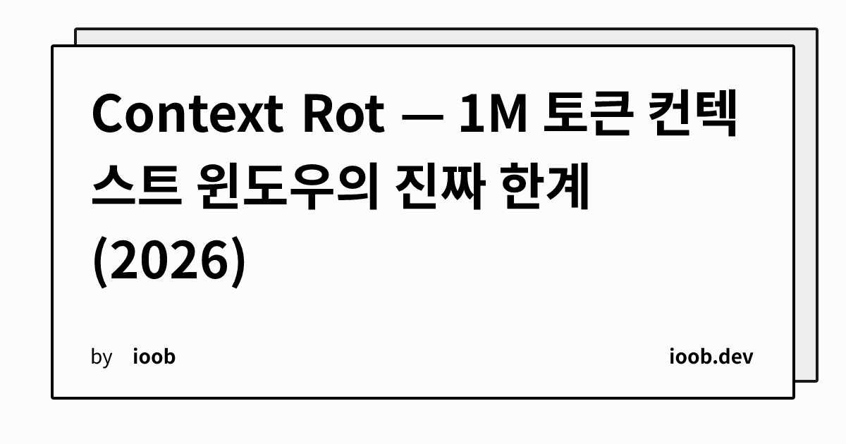 Context Rot — 1M 토큰 컨텍스트 윈도우의 진짜 한계 (2026)